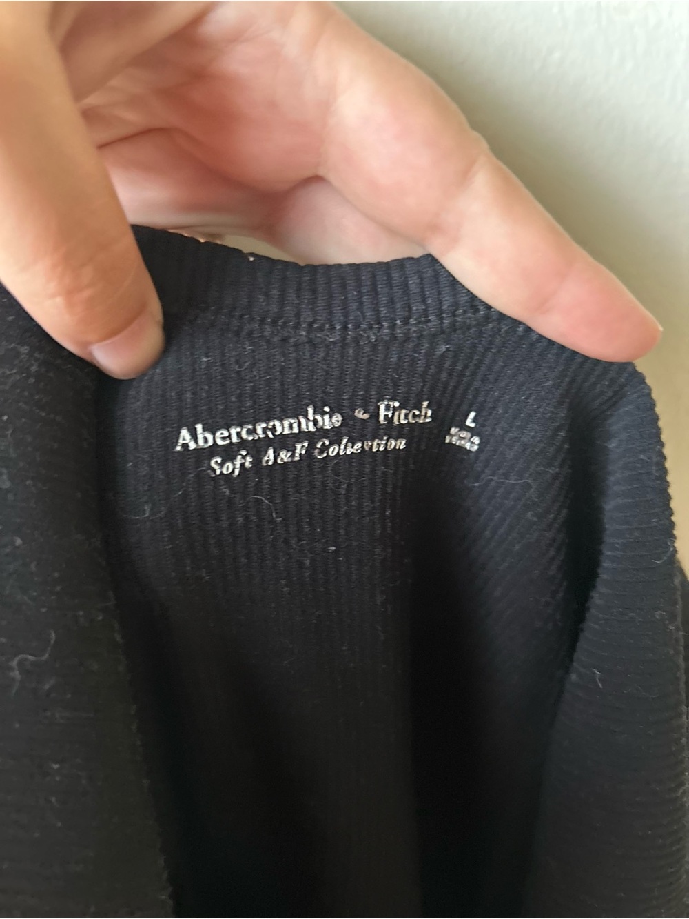 ABERCROMBIE & FITCH Black Ribbed Scoop Neck Bodysuit Size Large - Picture 6 of 8